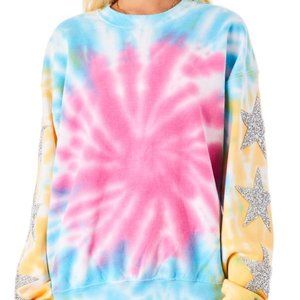 LF FIREWORK TIE DYE STAR PATCH PULLOVER SWEATSHIRT
